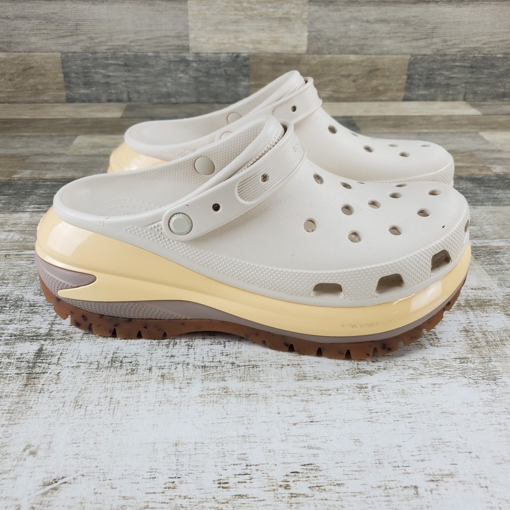 Crocs Mega Crush Clog Mens Sz 12 / Womens 14 Almond Tint Multi Slip On Slingback